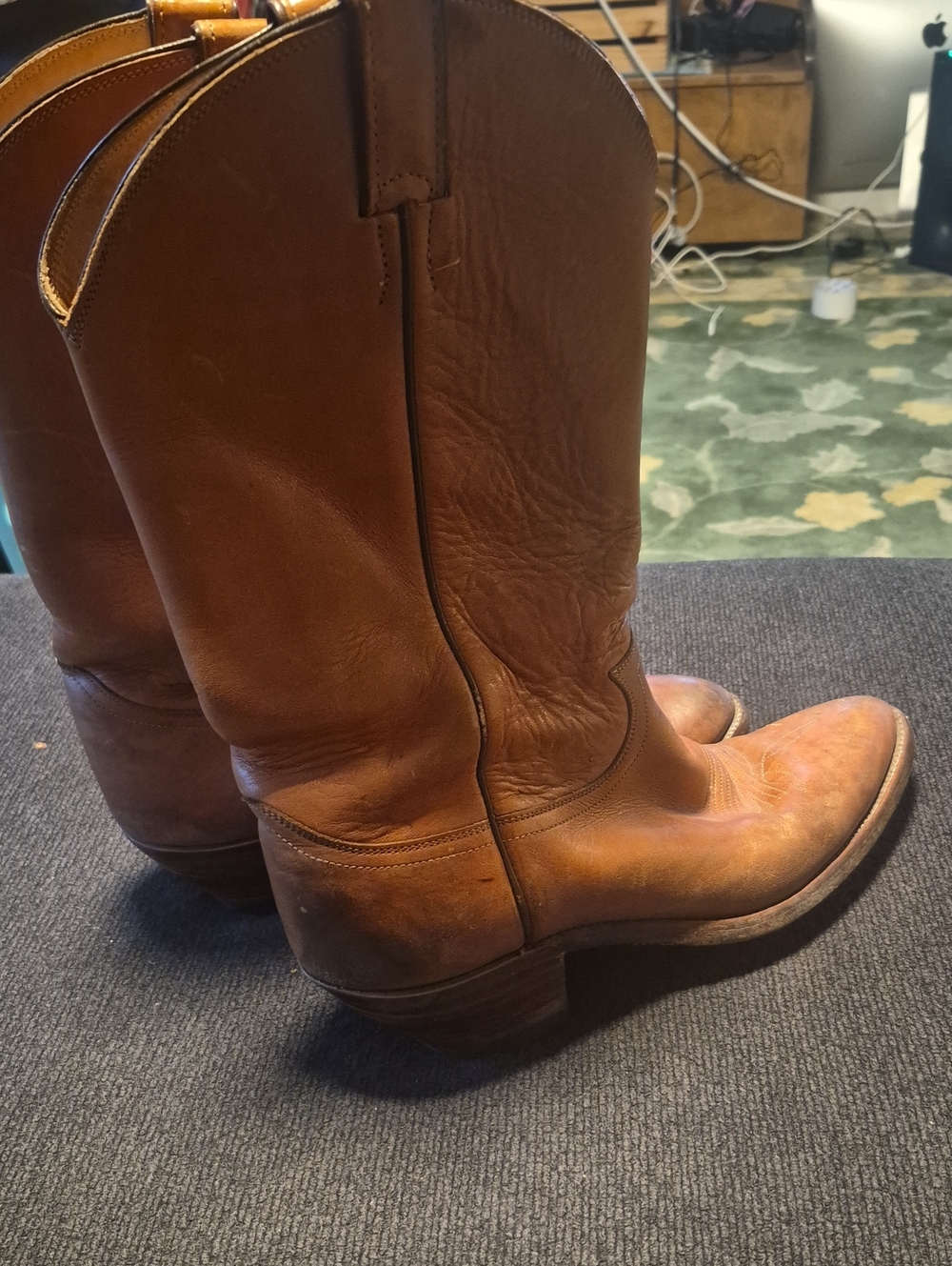 Justin Boots Tan Leather Cowboy Boots